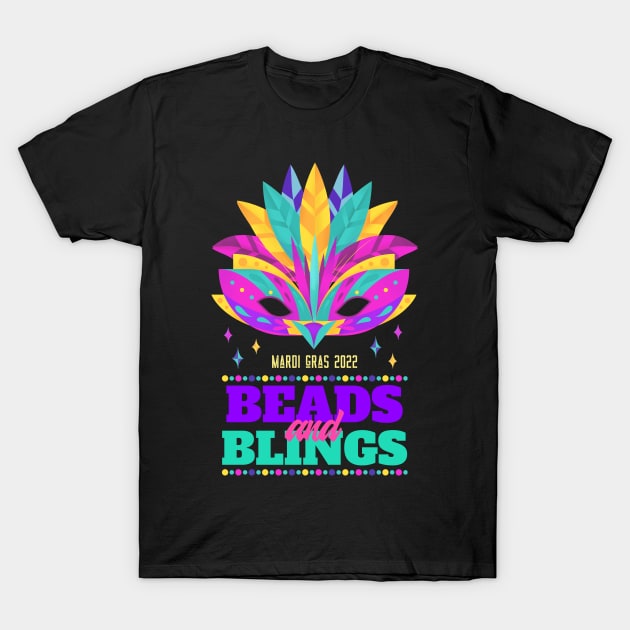 Carnival Party Mardi Gras 2022 Beads And Blings T-Shirt by jodotodesign